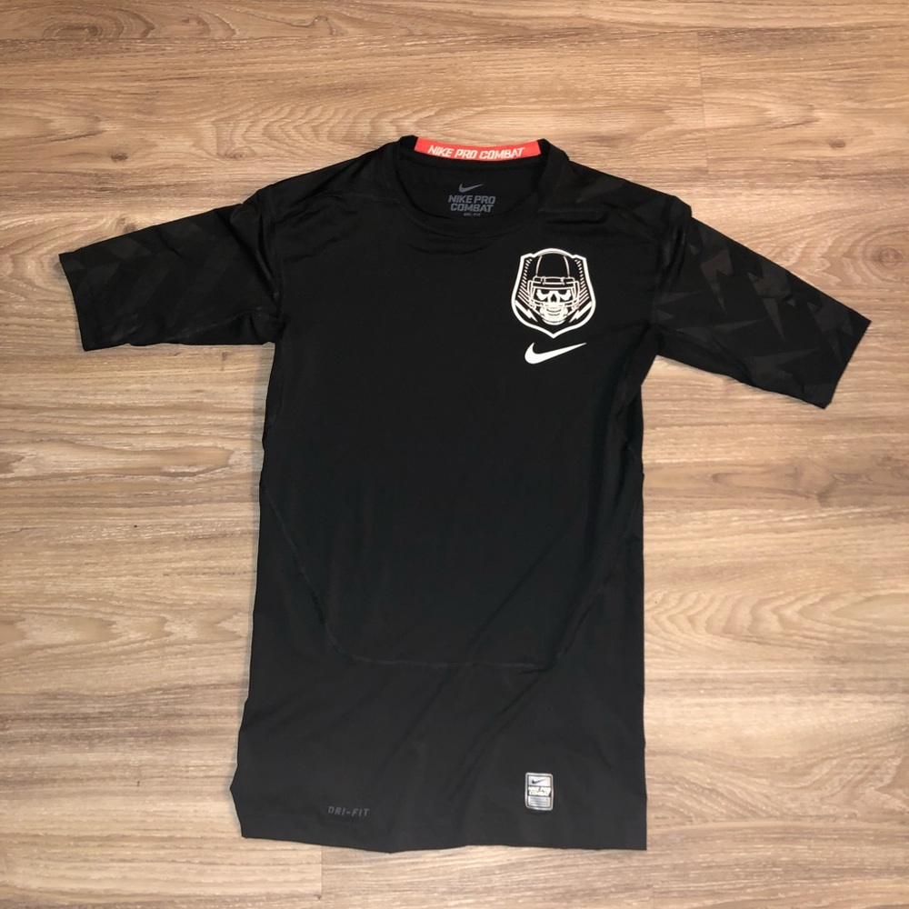 Grey Nike Pro Combat Dri-Fit T-Shirt